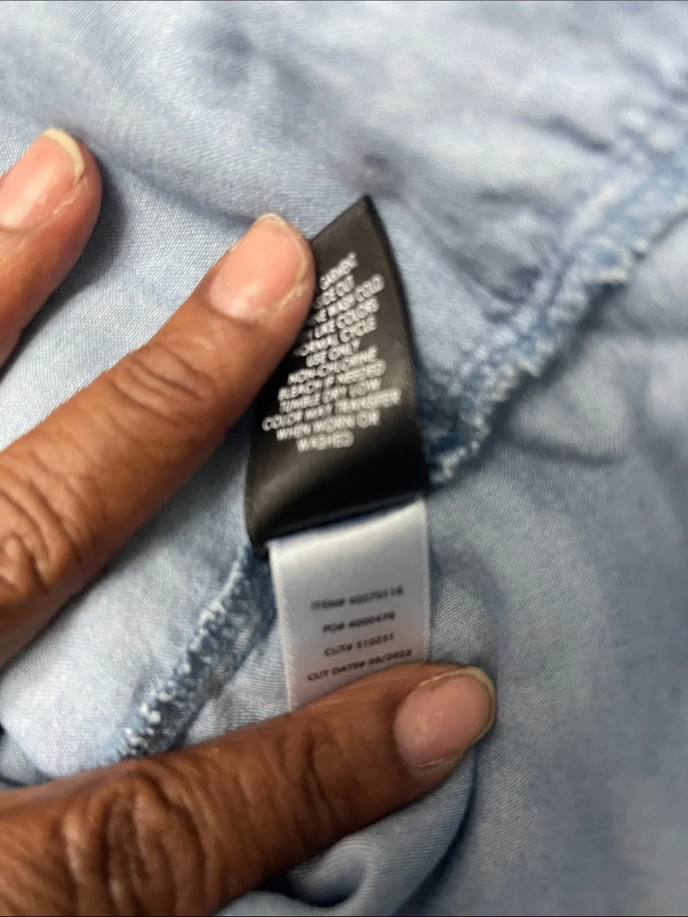Torrid Chambray Split Neck Shirt Dress Women's Size 0 (12) Roll Tab Sleeves NWT - Picture 8 of 8